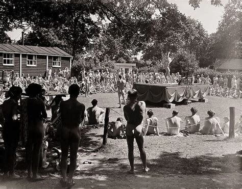 vintage family nude|Family beauty contest at a nudist camp , 1965